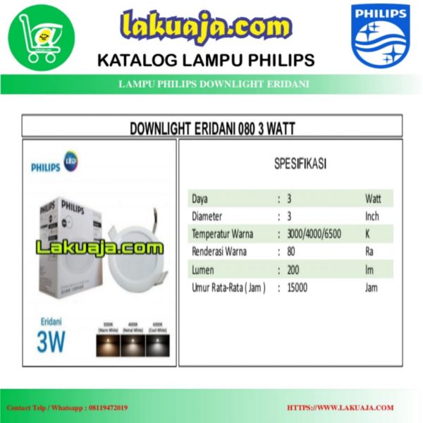 katalog-lampu-philips-led-downlight-eridani-3watt